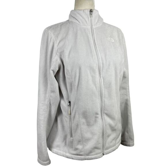 Women’s The North Face Helata Full Zip Fleece Fuzzy Jacket White Size Medium - Picture 2 of 15